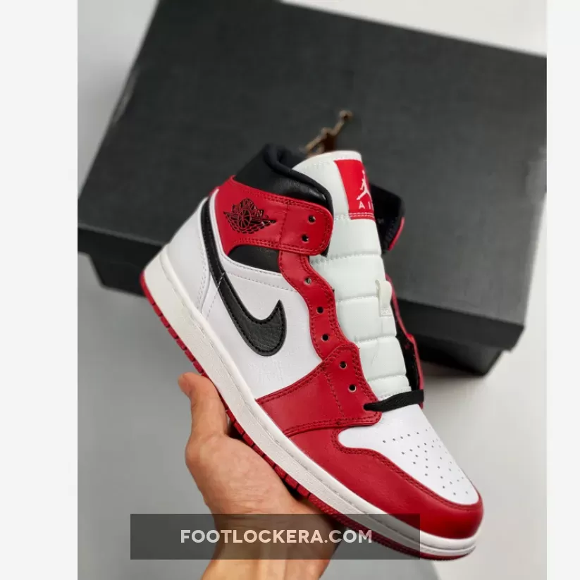 Air Jordan 1 Mid 'Chicago' White/Gym Red-Black 554724-173/554725-173 Online