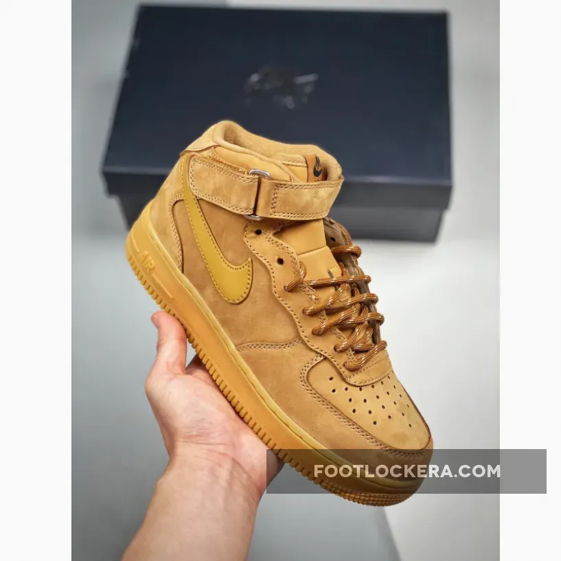 Nike Air Force 1 Mid 'Wheat' Flax/Gum Light Brown-Outdoor Green - nike air force 1 mid flax