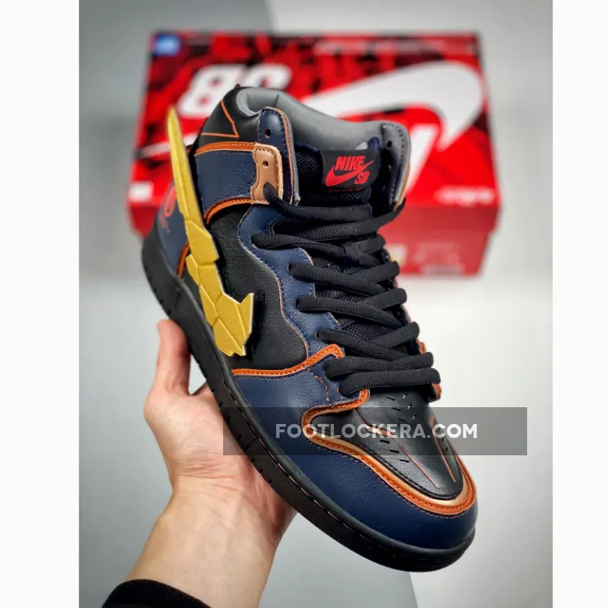 Gundam x Nike SB Dunk High 'Banshee' Thunder Blue/Metallic Gold DH7717-400 nike 02