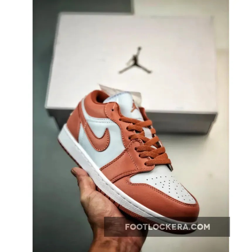 Air Jordan 1 Low Pure Platinum/Sky J Orange | PINK JORDAN