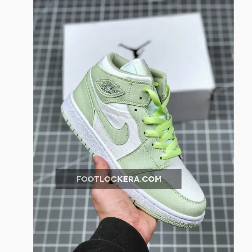 Air Jordan 1 Mid Spruce Aura White For Womens CV5280-103 spruce aura jordan 1