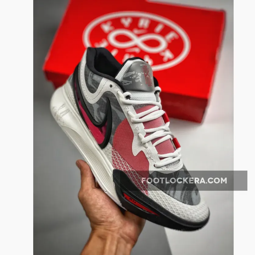 Nike Kyrie 9 White/University Red-Black-Wolf Grey - kyrie 8 black and red