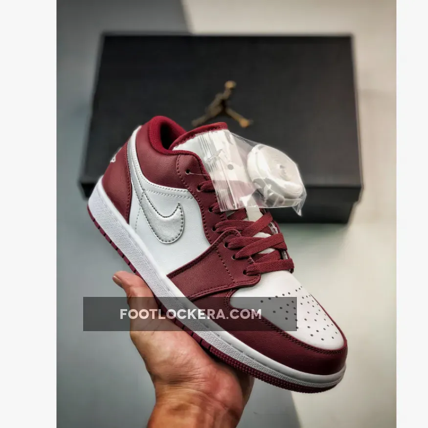 Air Jordan 1 Low White Bordeaux 553558-615 jordan 1 bordeaux fit
