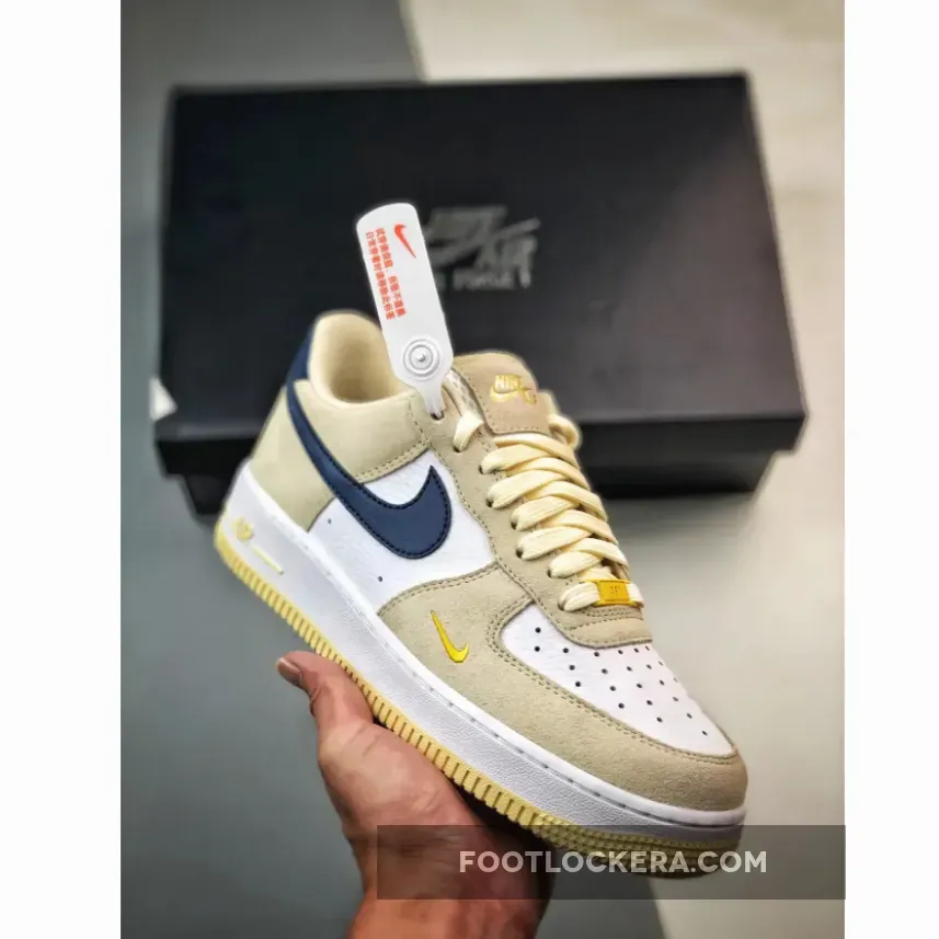 Nike Air Force 1 Low White Navy Gold - Nike Court Force Low FV6332-100