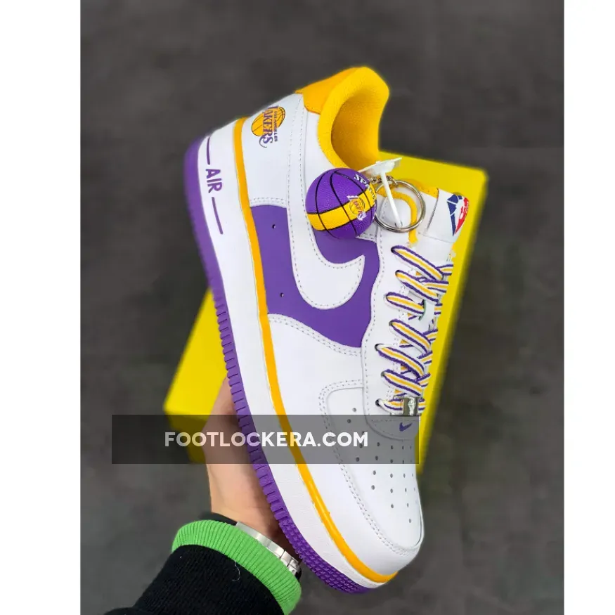 NBA x Nike Air Force 1 Low 'Lakers' White Purple Yellow nike air force 1 purple
