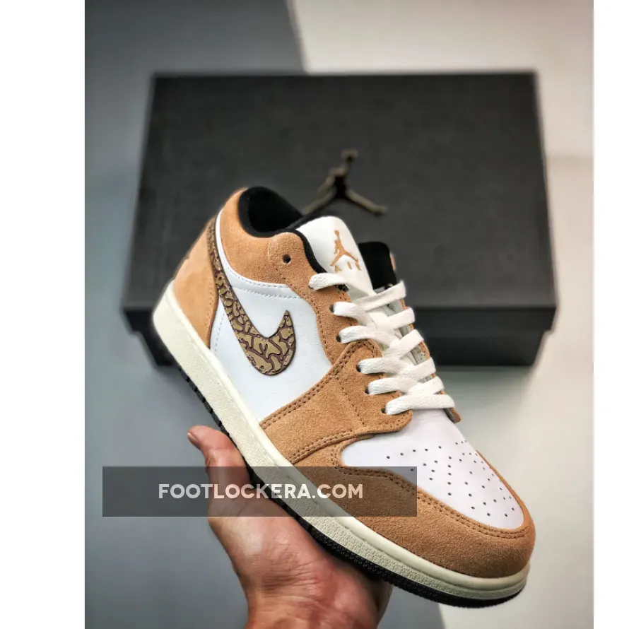 Air Jordan 1 Low ‘Brown Elephant’ Hemp/Metallic Gold-White-Tan-Black | 1S BROWN