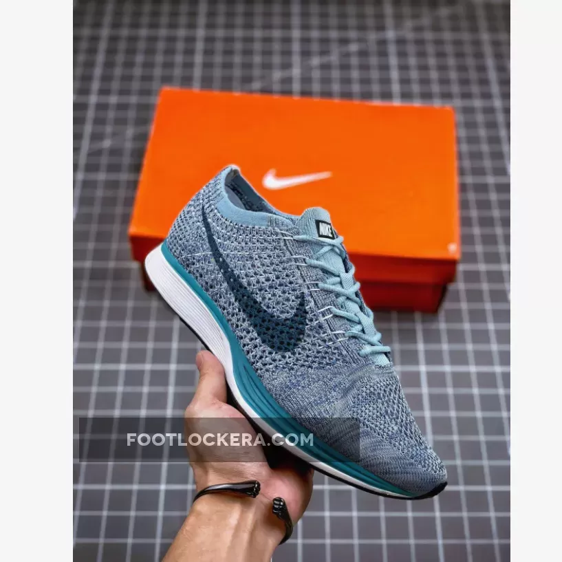 Nike Flyknit Racer White/Legion Blue-Mica Blue 526628-102 Cheap