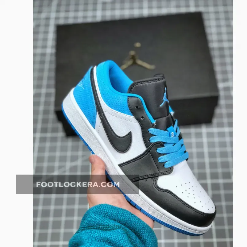 Air Jordan 1 Low SE Black/Laser Blue-White CK3022-004 #air jordan 1 low se 'black and white