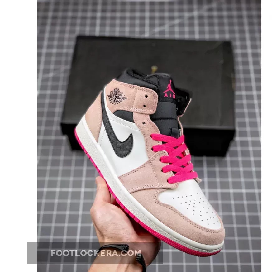 Air Jordan 1 Mid Se 'Crimson Tint' AJ1 Black-Sail-Hyper Pink air jordan 1 mid se crimson tint hyper pink