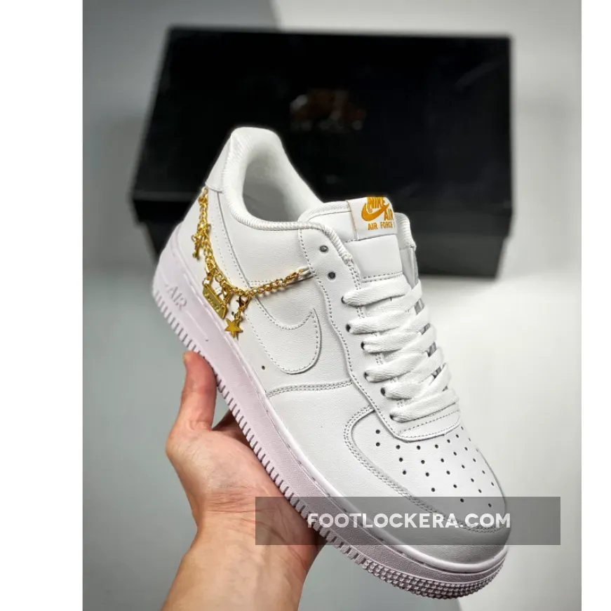 Nike Air Force 1 Low LX 'Lucky Charms' White Metallic Gold Nike Air Forces With Charms DD1525-100