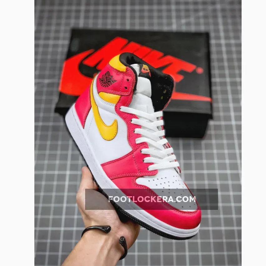 Air Jordan 1 Retro High OG 'Light Fusion Red' 555088-603 #yellow and red jordan 1