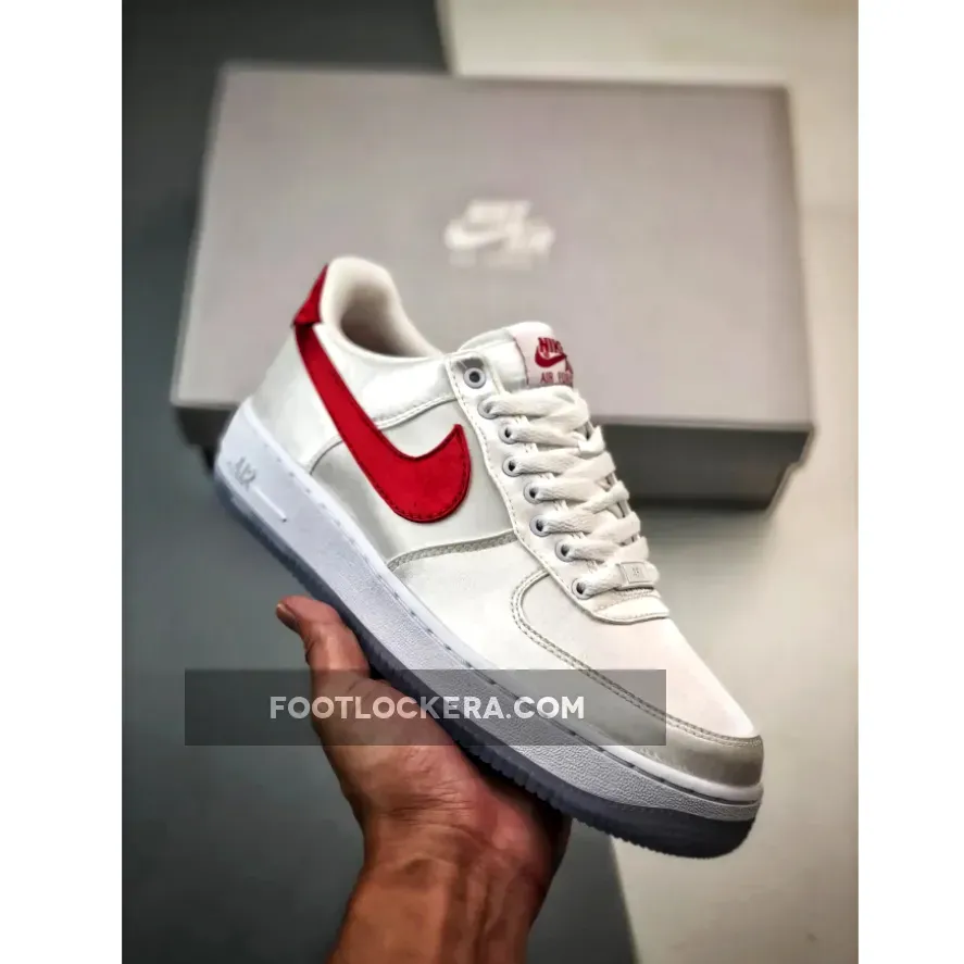 Nike Air Force 1 Low Satin White/Varsity Red | SATIN AIR FORCE DX6541-100