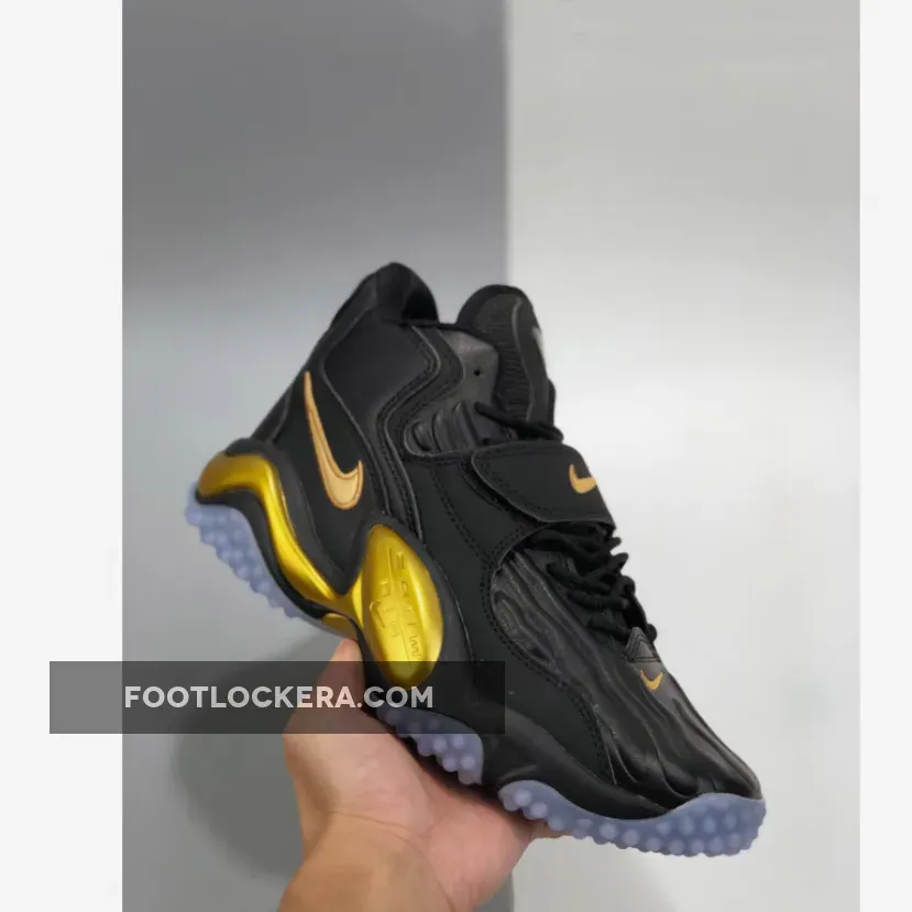 Nike Air Zoom Turf Jet 97 Black/Metallic Gold-Pure Platinum / black and gold turfs