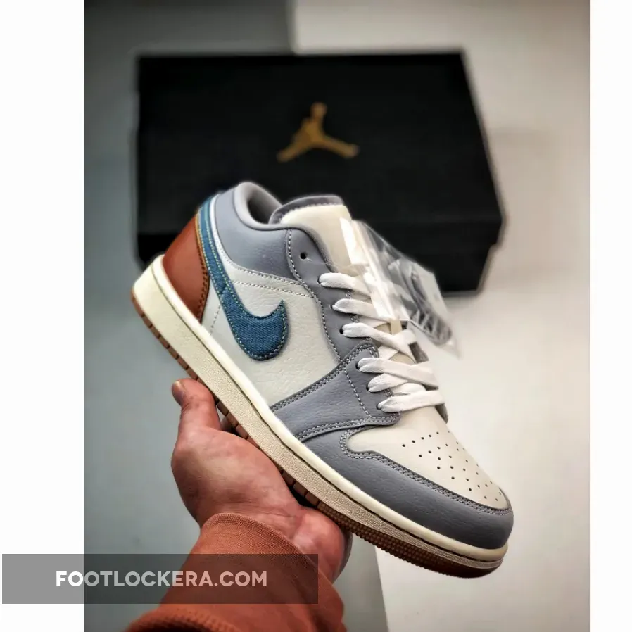 Air Jordan 1 Low "Denim" Phantom/Coconut Milk/Star Blue