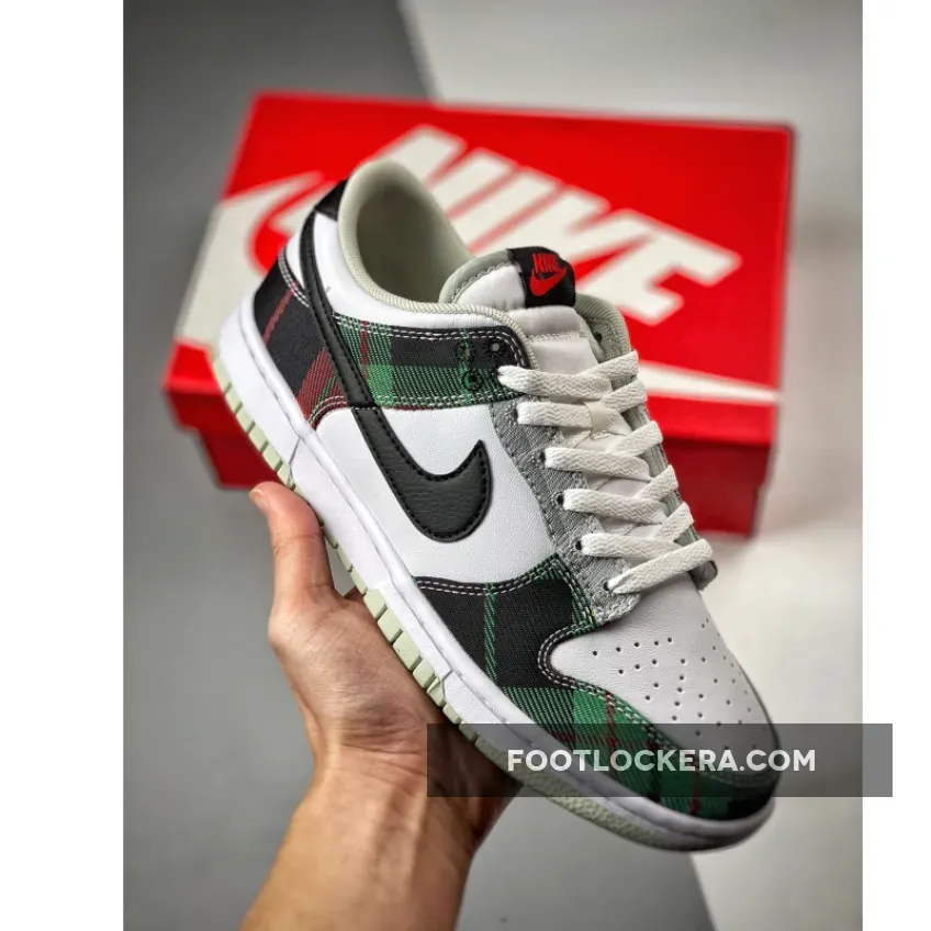 Nike Dunk Low 'Plaid' White/Black-University Red-Grey-Light Silver nike dunk low tartan plaid