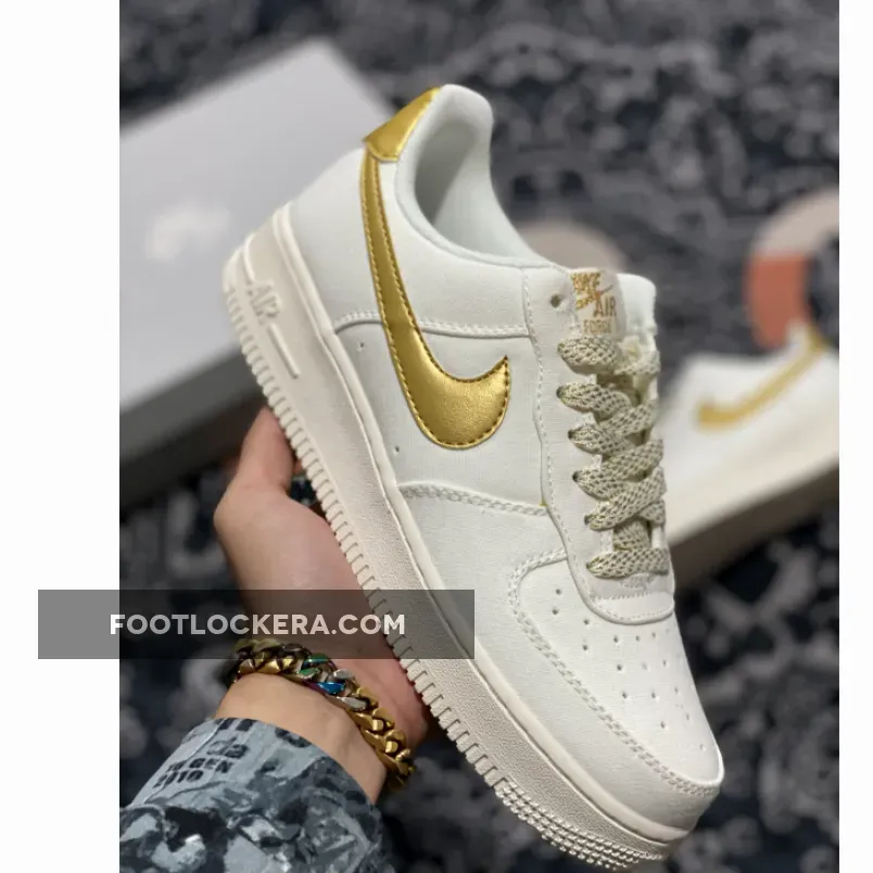 Nike Air Force 1 Low White Gold DC2181-100 #nike af1 metallic gold