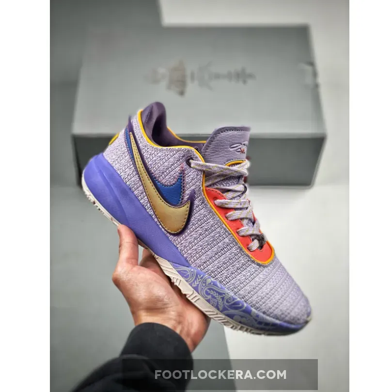 Nike LeBron 20 'Eternal Flame' Violet Frost/Metallic Gold-Purple Pulse lebron gold
