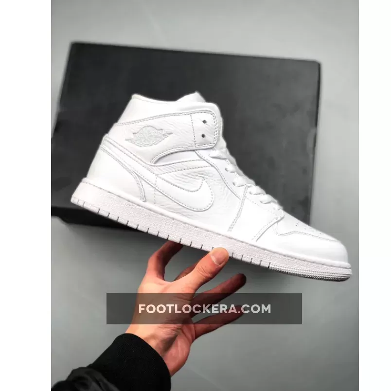 Air Jordan 1 Mid 'Triple White' 554724-109 Online
