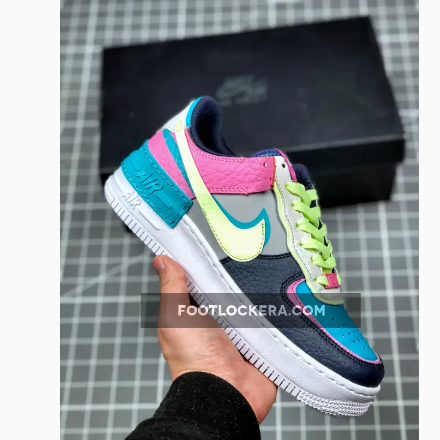 Air Force 1 Multi Colored Nike WMNS Air Force 1 Low Shadow 'Easter' Aqua Pink Volt CK3172-001