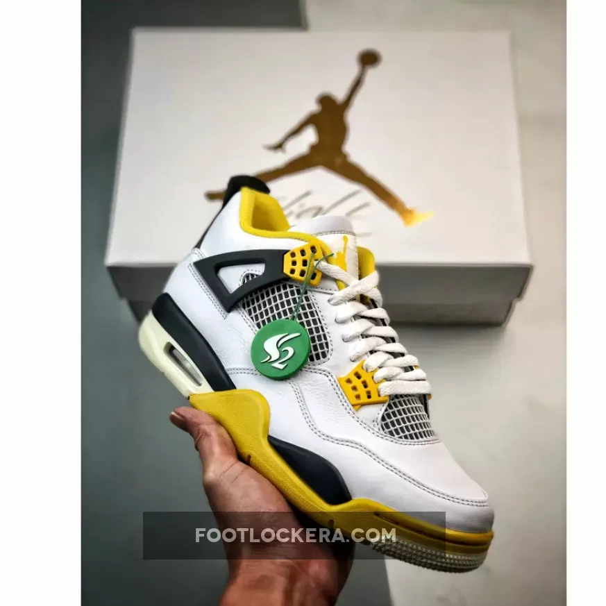 Air Jordan 4 White/Coconut Milk-Vivid Sulfur in