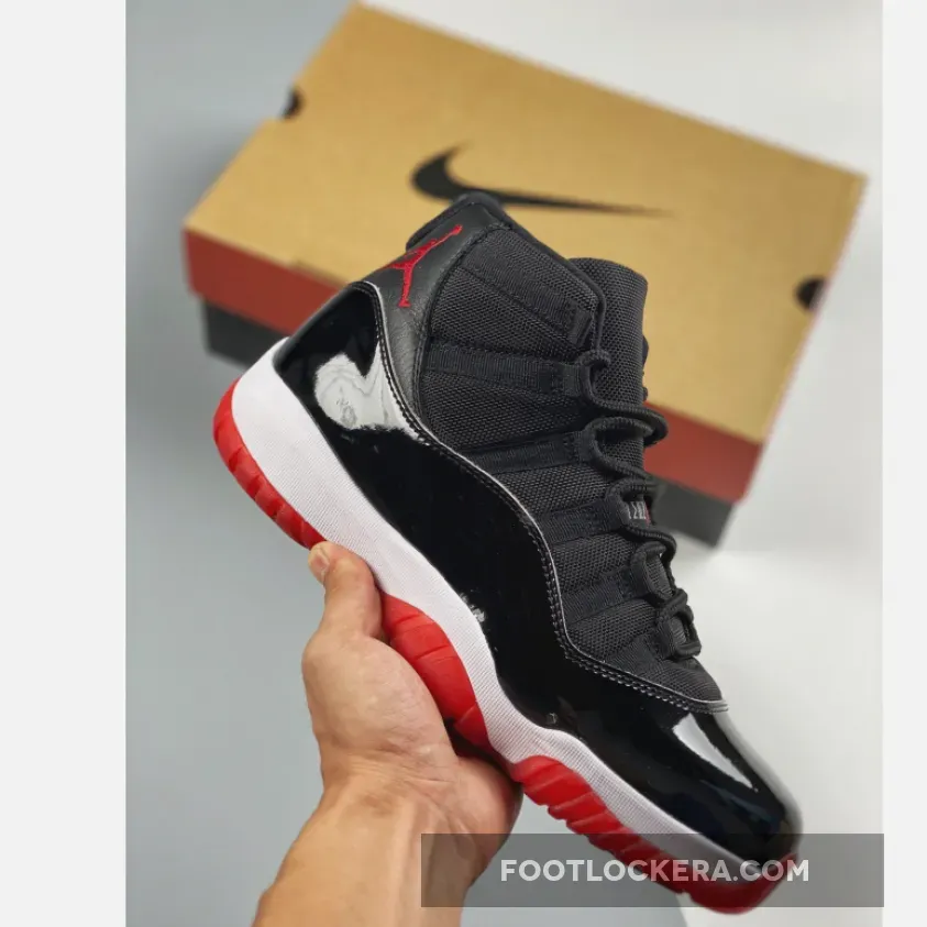 Nike Air Jordan 11 Retro 'Bred' 2019 Black/White/Varsity-Red Basketball Shoes 378037 061 AJ11 Sneakers #jordan 11 breed