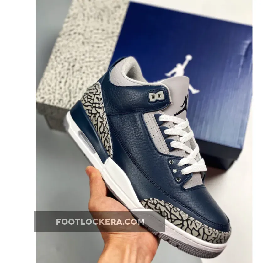 New Air Jordan 3 'Georgetown' PE In Midnight Navy CT8532-401 / 3 Midnight
