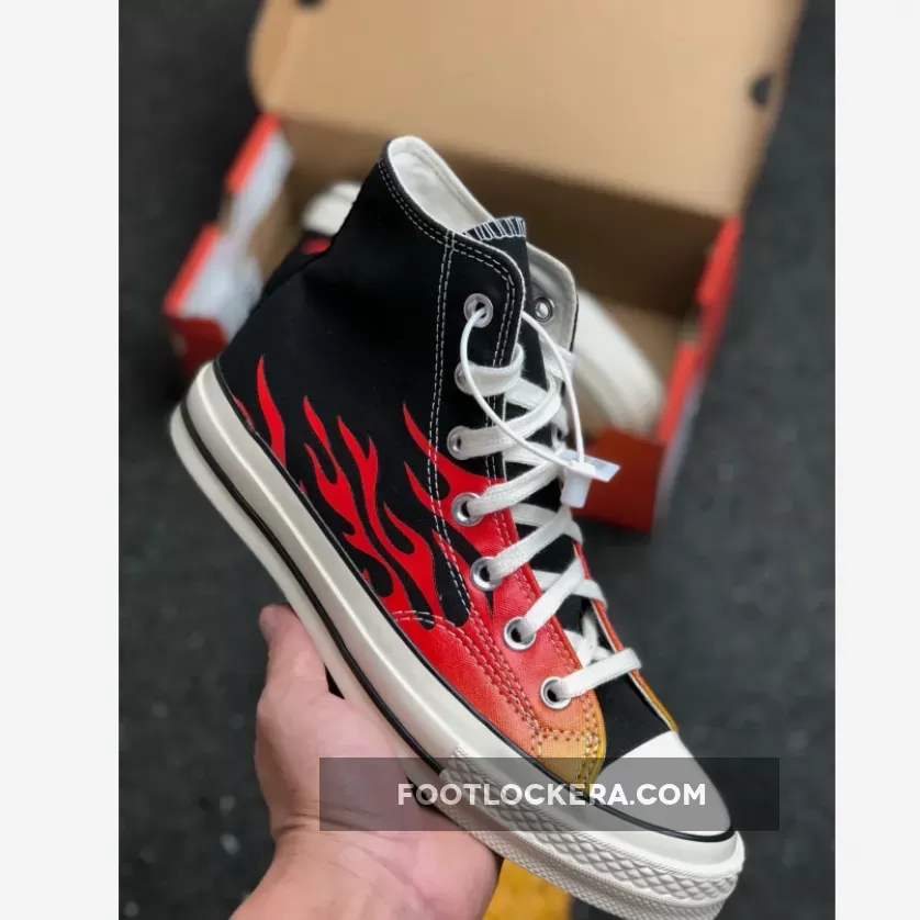 Converse Chuck Taylor All-Star 70s Hi Red Flames - converse flames shoes