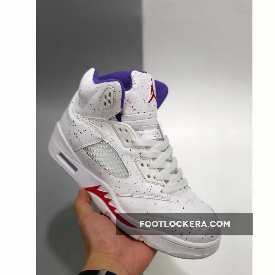 Air Jordan 5 Gs Easter White/Laser Crimson/Voltage Purple AJ5, Laser 5 Jordan