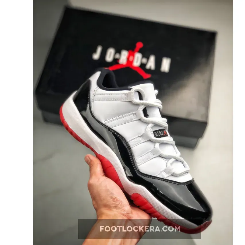 Air Jordan 11 Retro Low Concord-bred WHITE/UNIVERSITY RED-BLACK-TRU AJ11 concord bred 11s