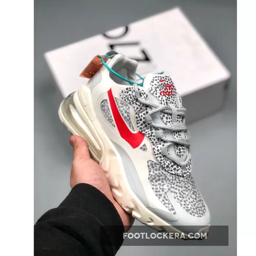 Nike WMNS Air Max 270 React 'Safari' White Red Grey CT2535-001 Discount