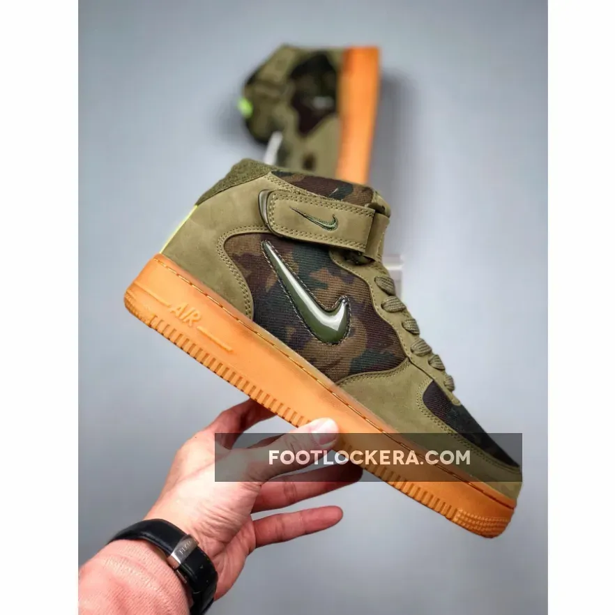 Air Force 1 Mid Camo Nike Air Force 1 Jewel Mid Olive Gum AV2586-200