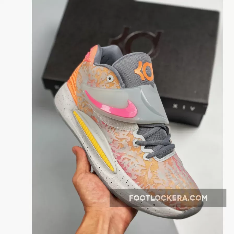 Nike KD 14 Orange Grey White kd 14 grey