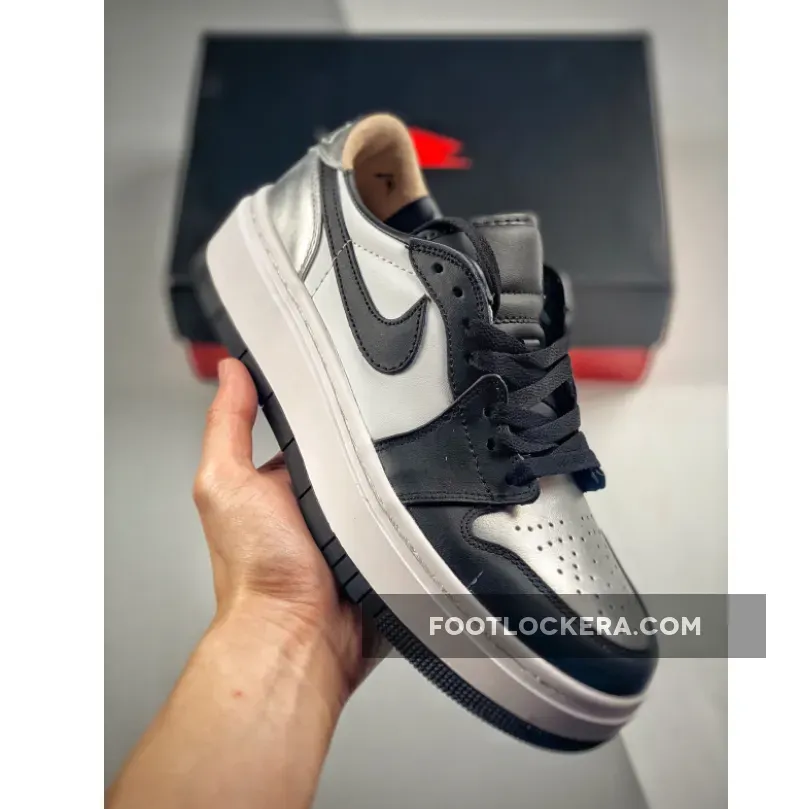 Air Jordan 1 Elevate Low 'Silver Toe' White/Black-Silver DQ8561-001 - jordan 1 silver and black