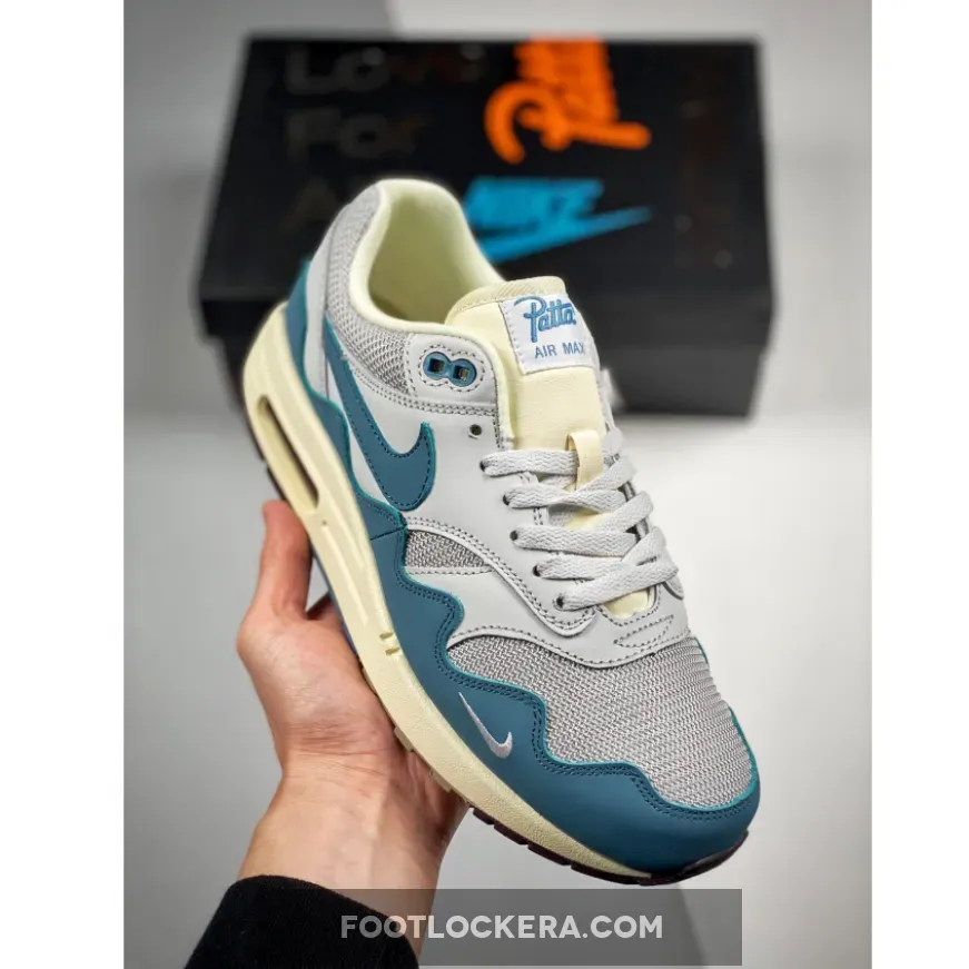 Patta x Nike Air Max 1 Metallic Silver/Noise Aqua-Pure Platinum / For Sale Nose DH1348-004