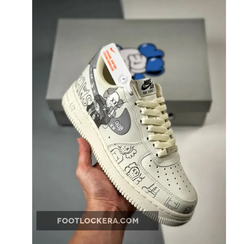 Kaws X Nike Air Force 1 Low White Grey For Sale