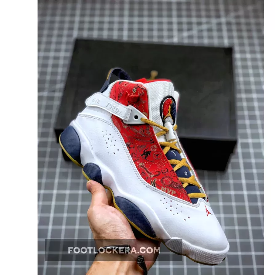 Jordan 6 Rings White/Wheat-Varsity Red-Midnight Navy - air jordan 6 retro white midnight navy varsity red
