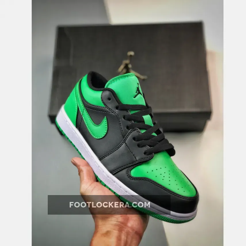 J1 Low Lucky Green - Air Jordan 1 Low Black/Lucky Green-White 553558-065