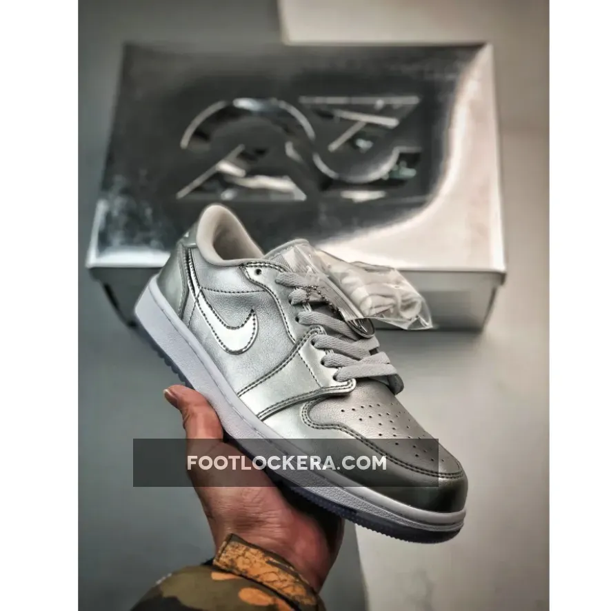 Air Jordan 1 Low Golf "Gift Giving" Metallic Silver White