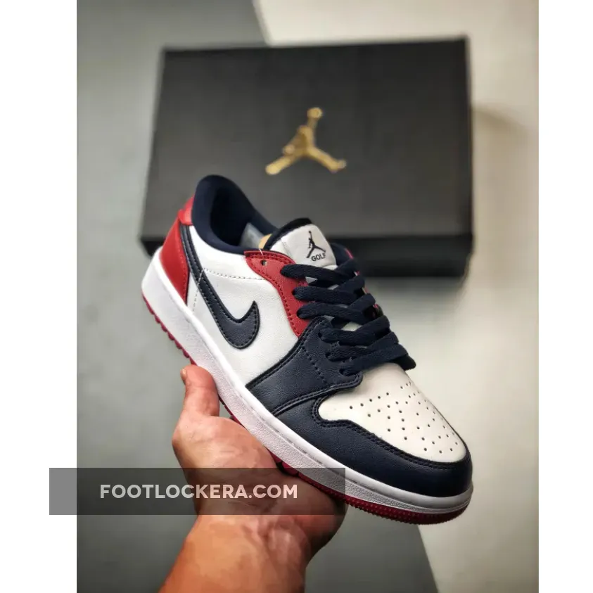 Air Jordan 1 Low Golf "USA" White/Obsidian-Varsity Red