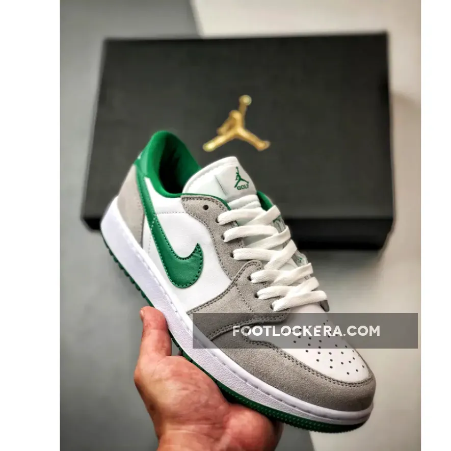 Air Jordan 1 Low Golf White/Pine Green-Light Smoke Grey