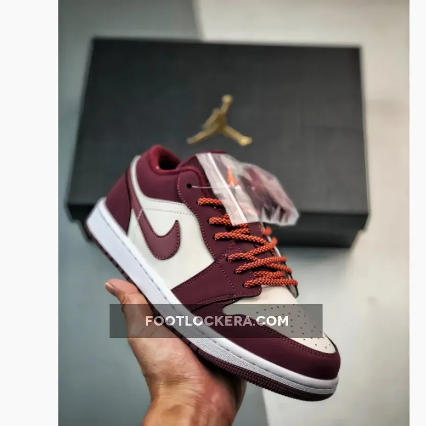 Air Jordan 1 Low Phantom/Night Maroon-Total Orange-White