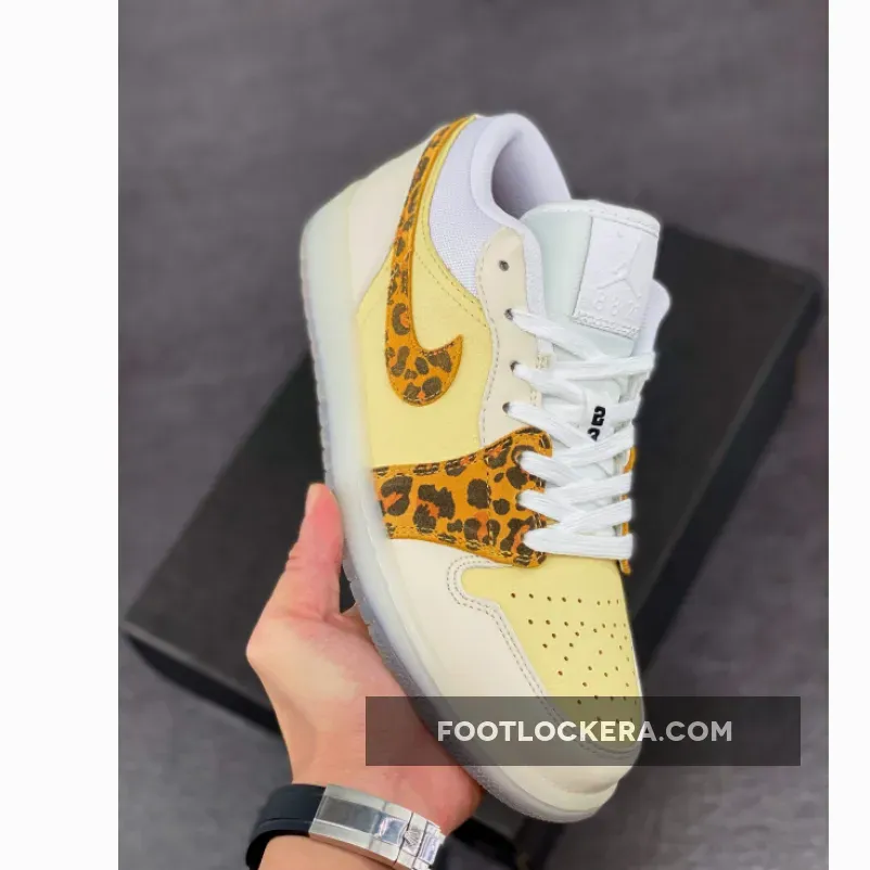 Air Jordan 1 Low "SNKRS Day" White Yellow Clear Leopard