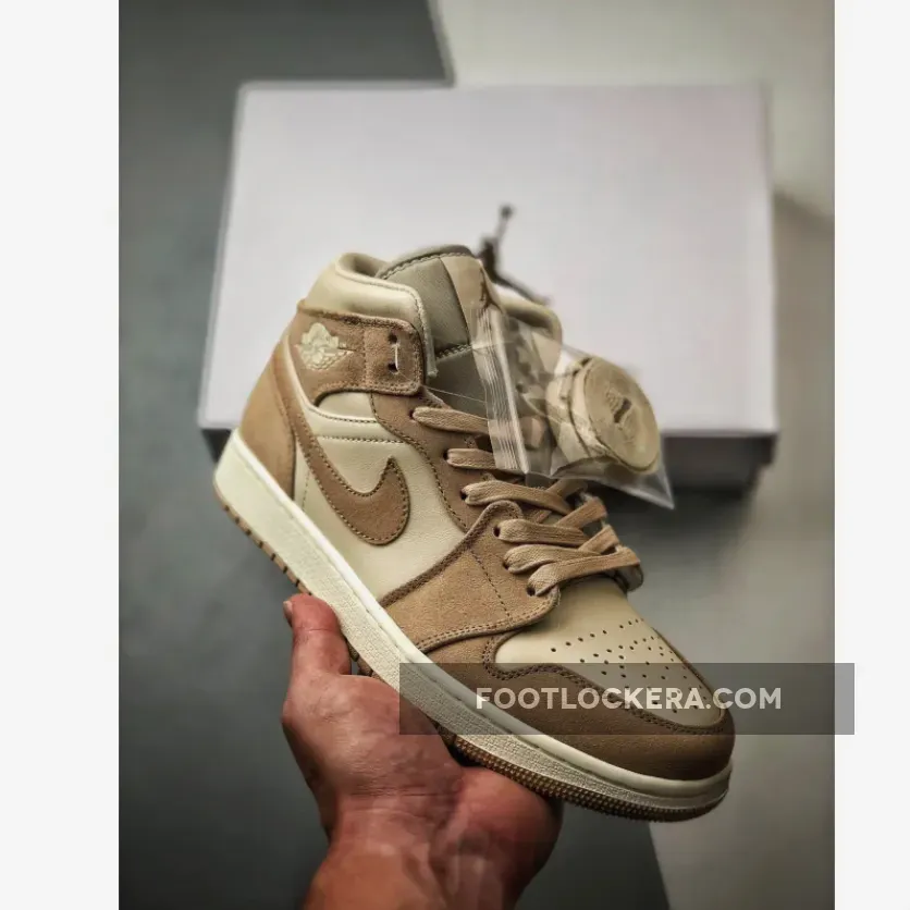 Air Jordan 1 Mid Light Tan Suede