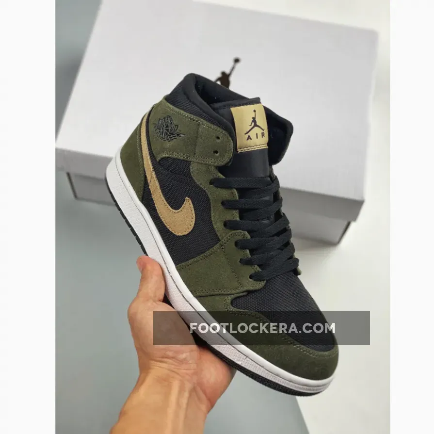 Air Jordan 1 Mid Olive Green