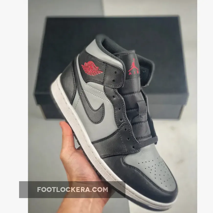 Air Jordan 1 Mid "Shadow Red" Black/Particle Grey/White