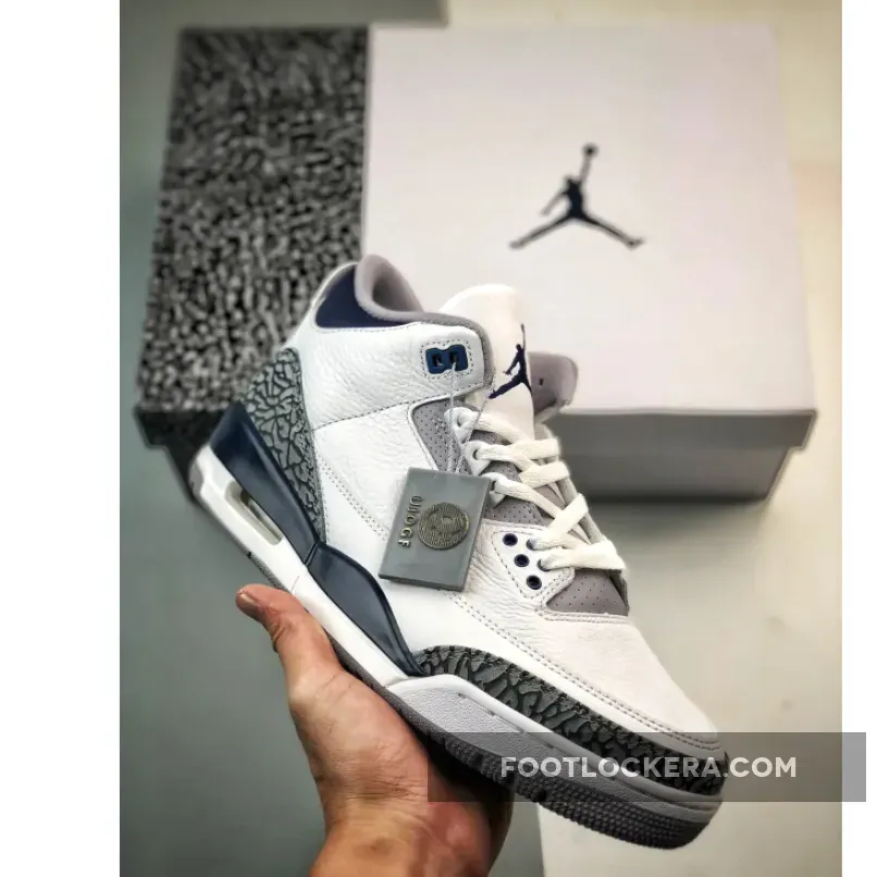 Air Jordan 3 White/Midnight Navy-Cement Grey-Black