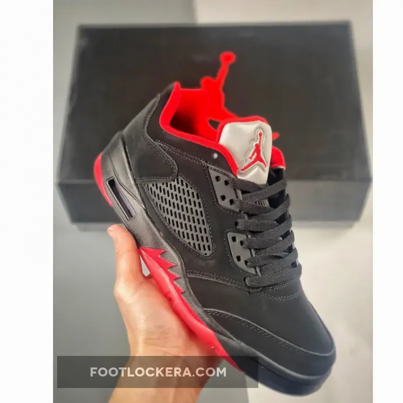 Air Jordan 5 Low "Alternate ’90" Black/Gym Red-Metallic Hematite