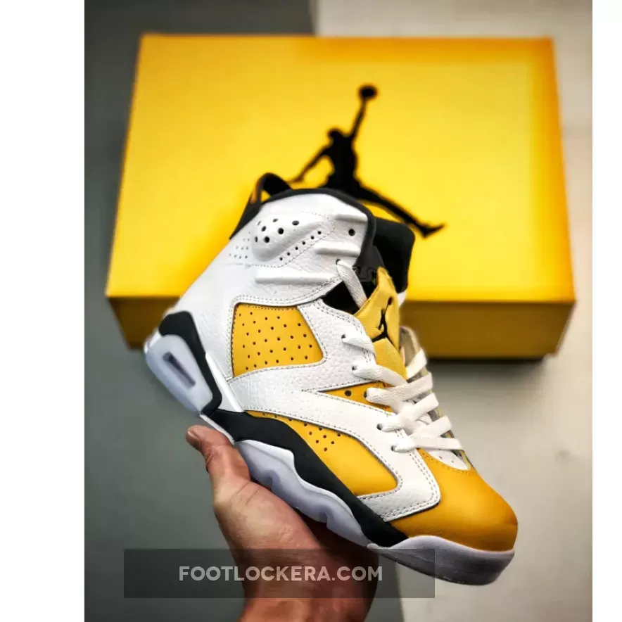 Air Jordan 6 White/Yellow Ochre-Black