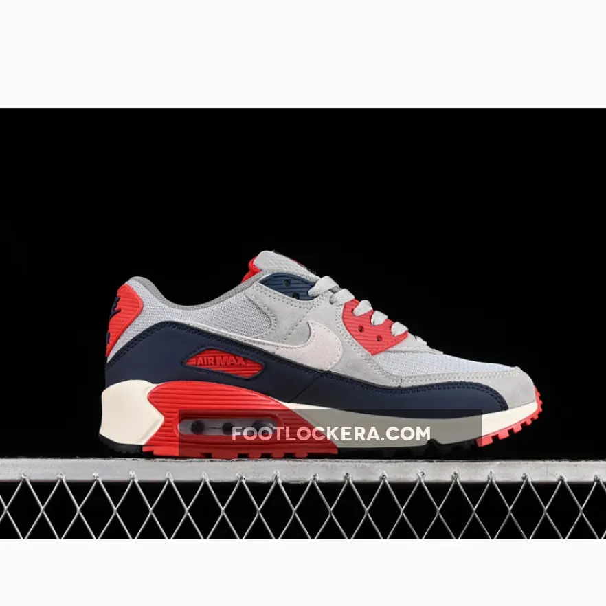 AIR MAX 90 LIGHT SMOKE GREY/PHANTOM ARMORY/NAVY FIRE/RED FLAT/PEWTER BLACK