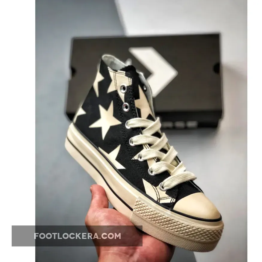 Converse Chuck Taylor All Star Lift Platform Large Stars Black/Natural Ivory/Egret